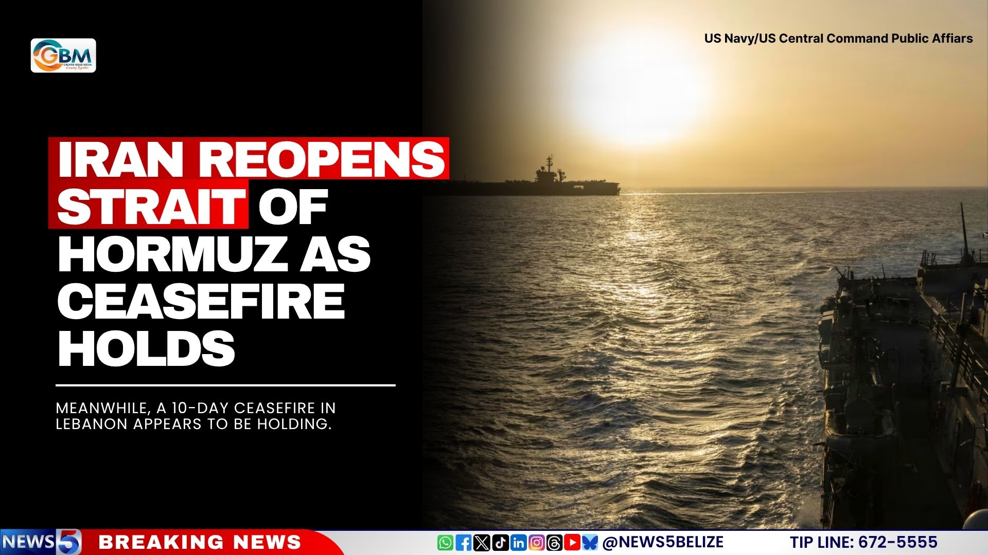 Iran Reopens Strait of Hormuz as Ceasefire Holds