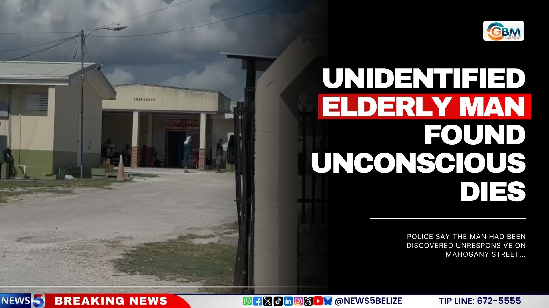 Unidentified Elderly Man Found Unconscious Dies