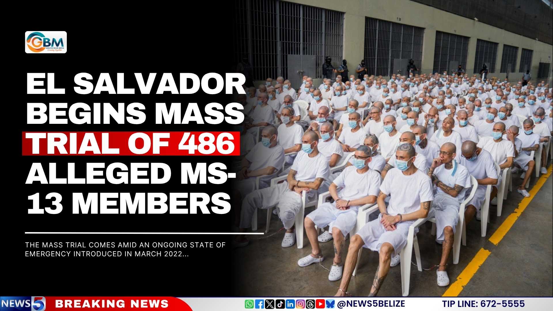 El Salvador Begins Mass Trial of 486 Alleged MS-13 Members