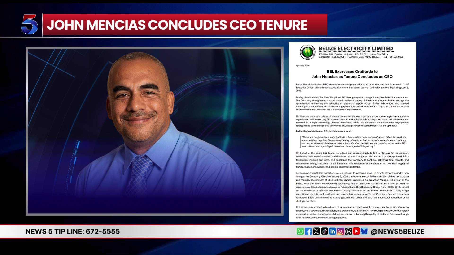 John Mencias Leaves Transformed BEL Behind