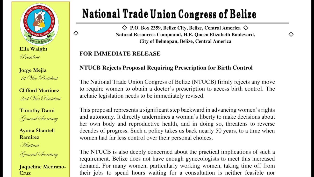 NTUCB Slams Prescription Requirement for Contraceptives