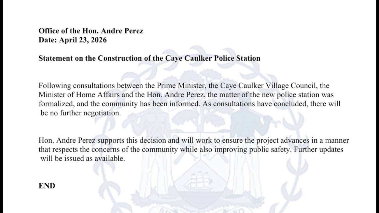 Construction of Caye Caulker Police Station to Resume