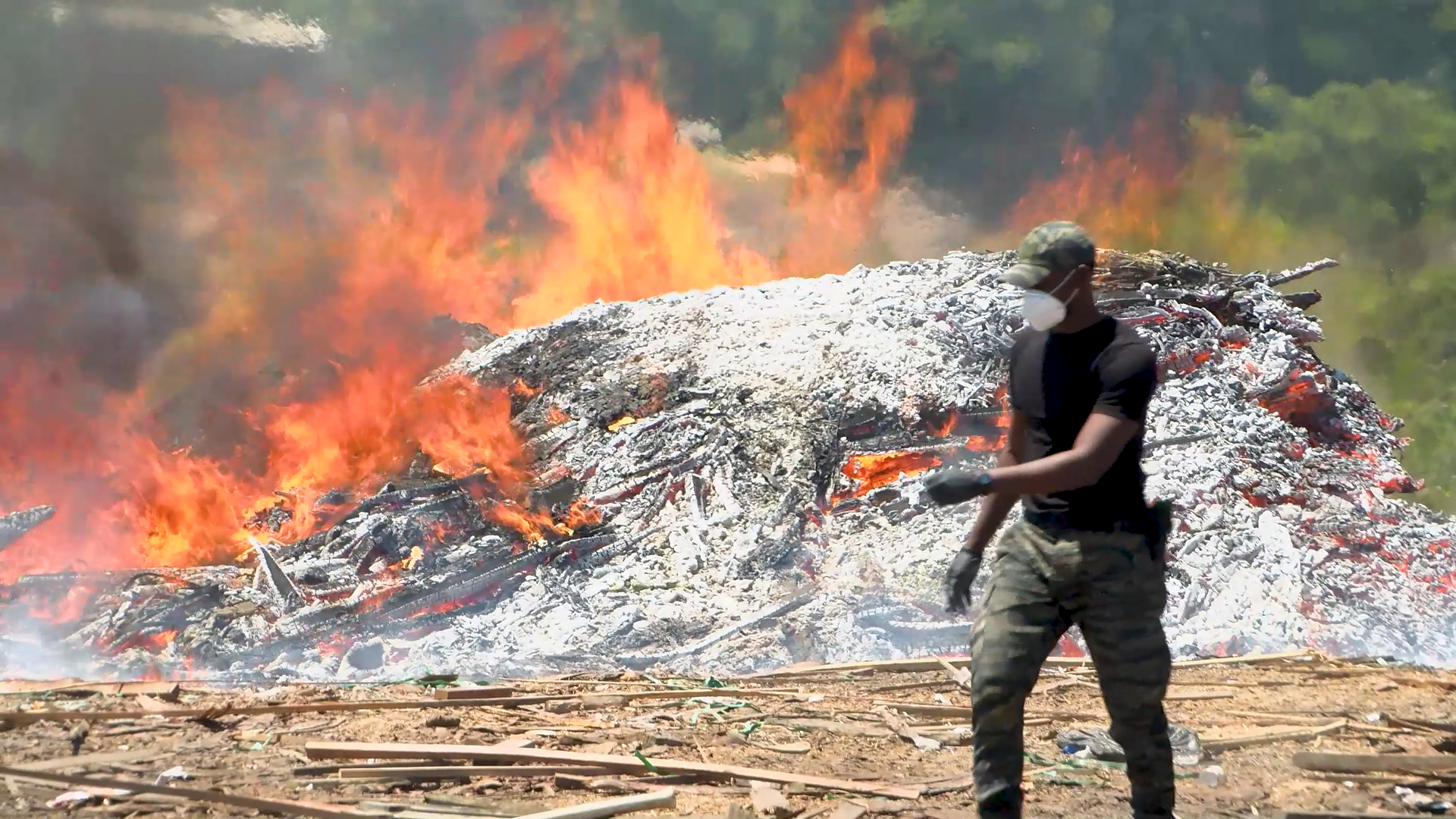 $13 Million in Drugs Go Up in Smoke in Massive Police Operation