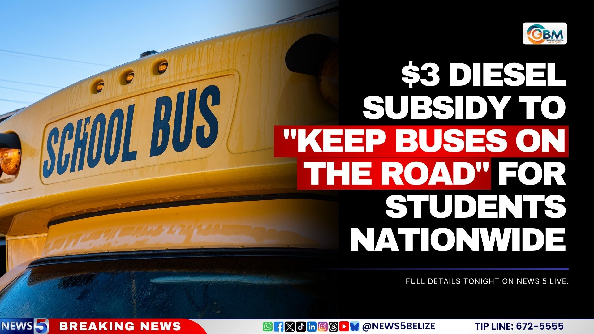 $3 Diesel Subsidy to "Keep Buses on the Road" for Students Nationwide