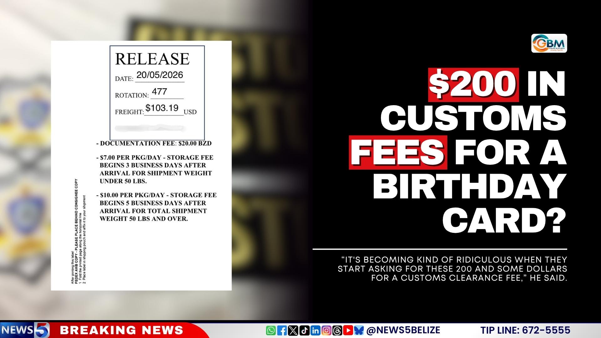 $200 in Customs Fees for a Birthday Card?