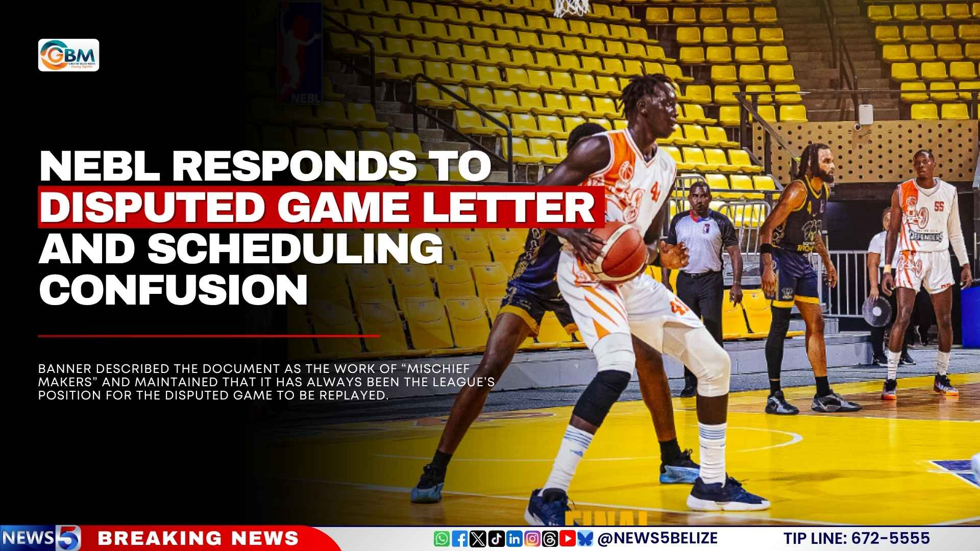 NEBL Responds to Disputed Game Letter and Scheduling Confusion