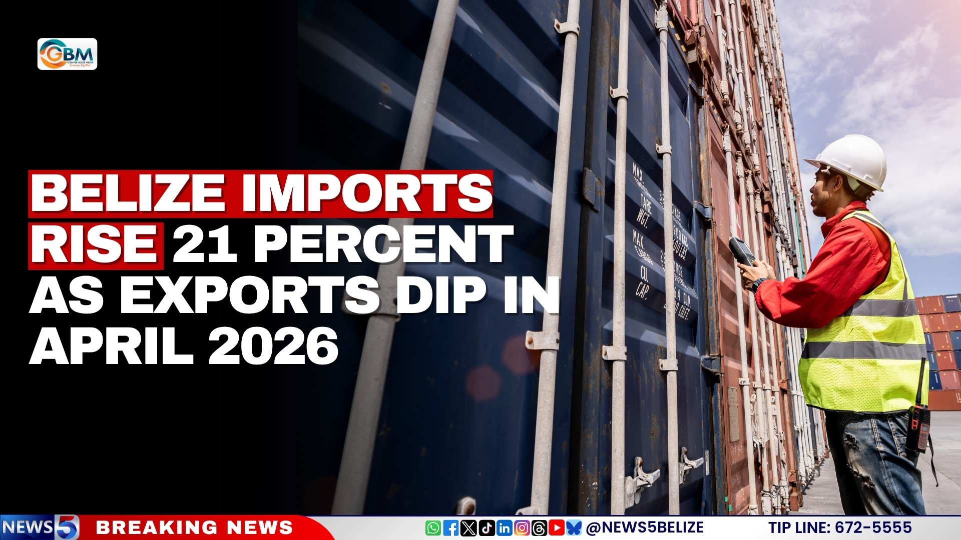 Belize Imports Rise 21 Percent as Exports Dip in April 2026