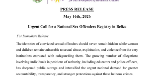 “Call Them Out”: Belize Renews Call for Sex offender Registry