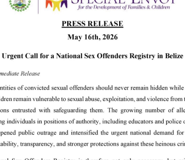 “Call Them Out”: Belize Renews Call for Sex offender Registry
