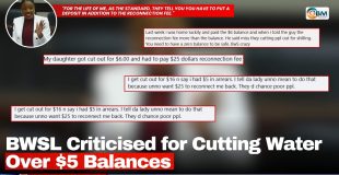 BWSL Criticised for Cutting Water Over $5 Balances
