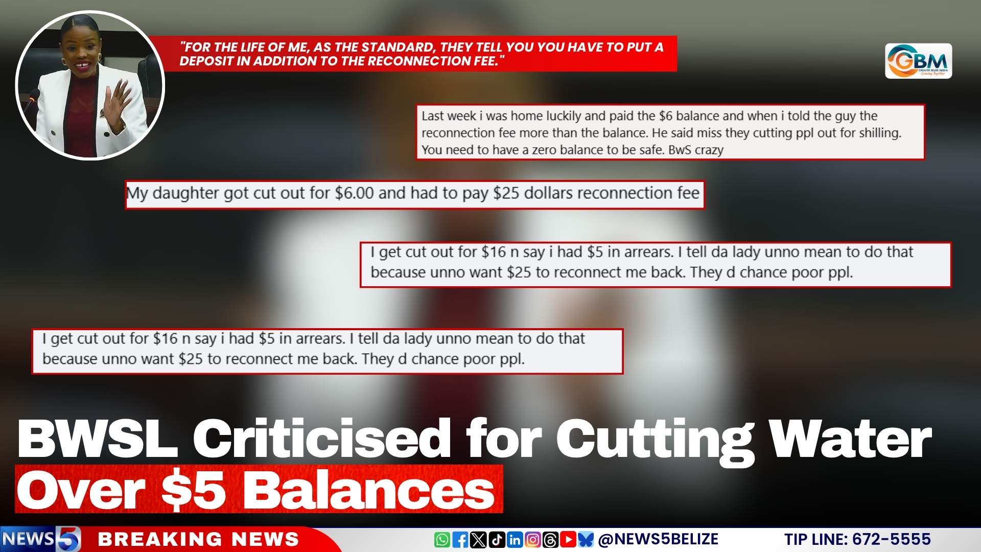 BWSL Criticised for Cutting Water Over $5 Balances