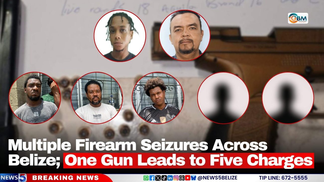 Multiple Firearm Seizures Across Belize; One Gun Leads to Five Charges