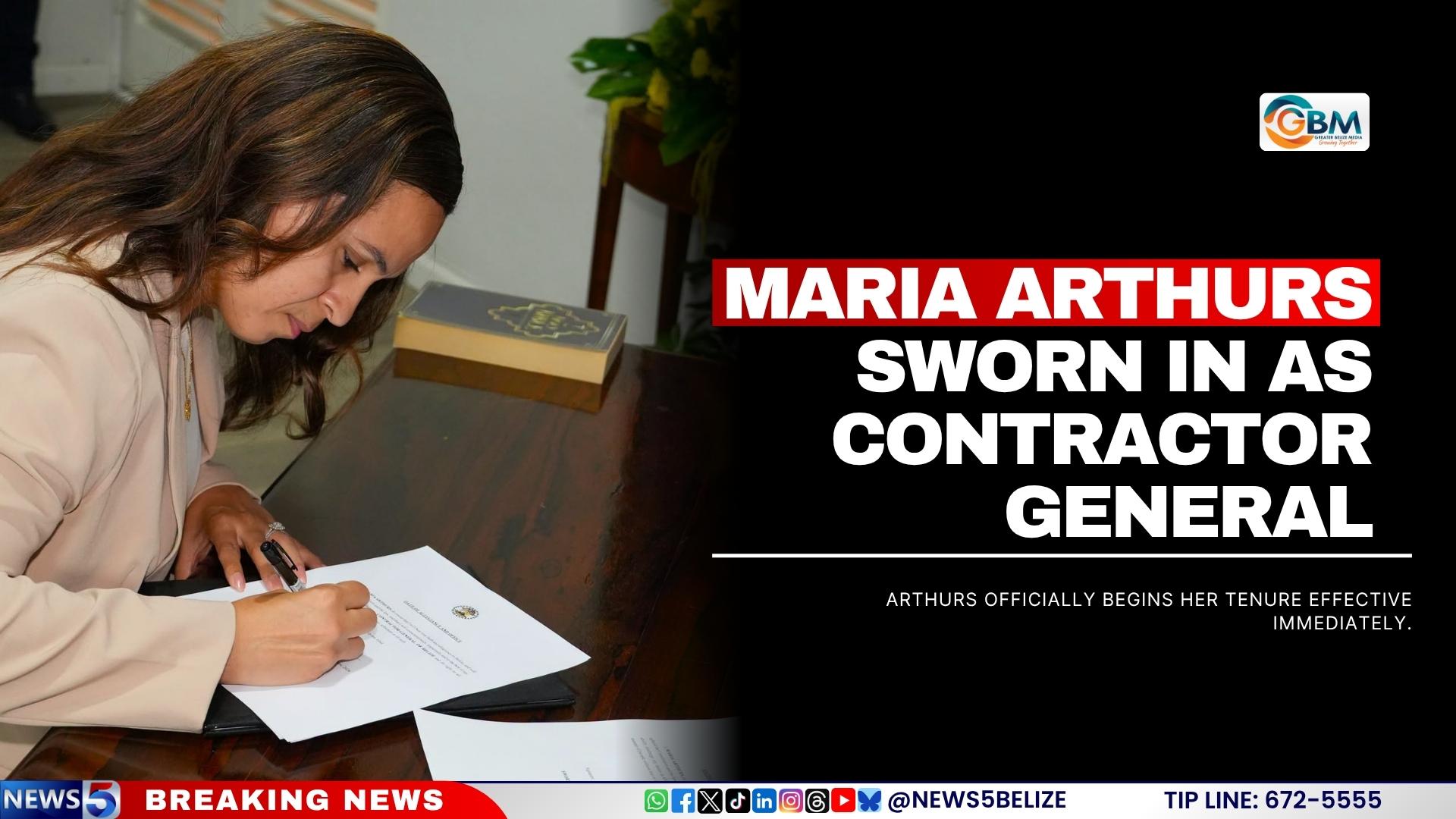 Maria Arthurs Sworn In as Contractor General