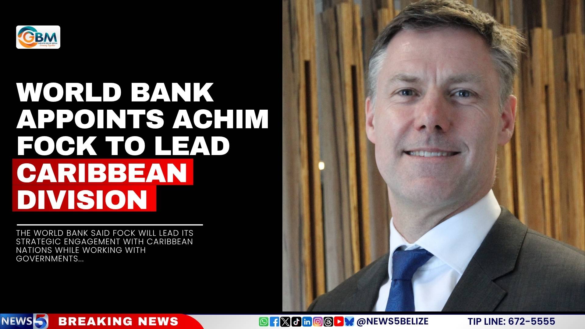 World Bank Appoints Achim Fock to Lead Caribbean Division