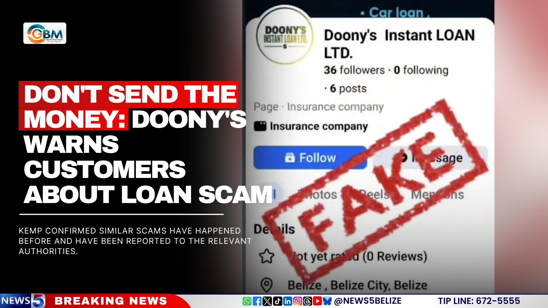 Don't Send the Money: Doony's Warns Customers About Loan Scam