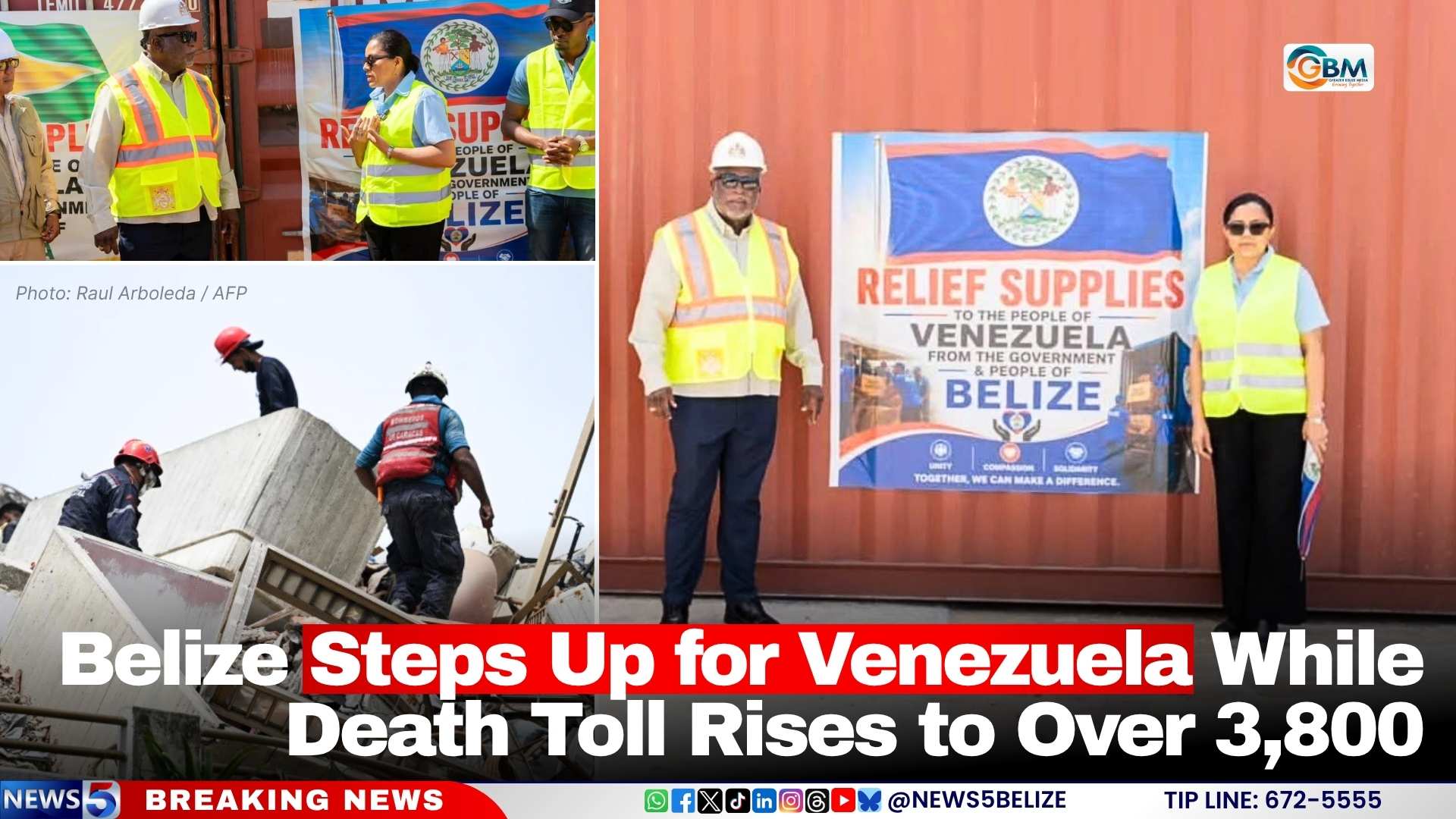 Belize Steps Up for Venezuela While Death Toll Rises to Over 3,800