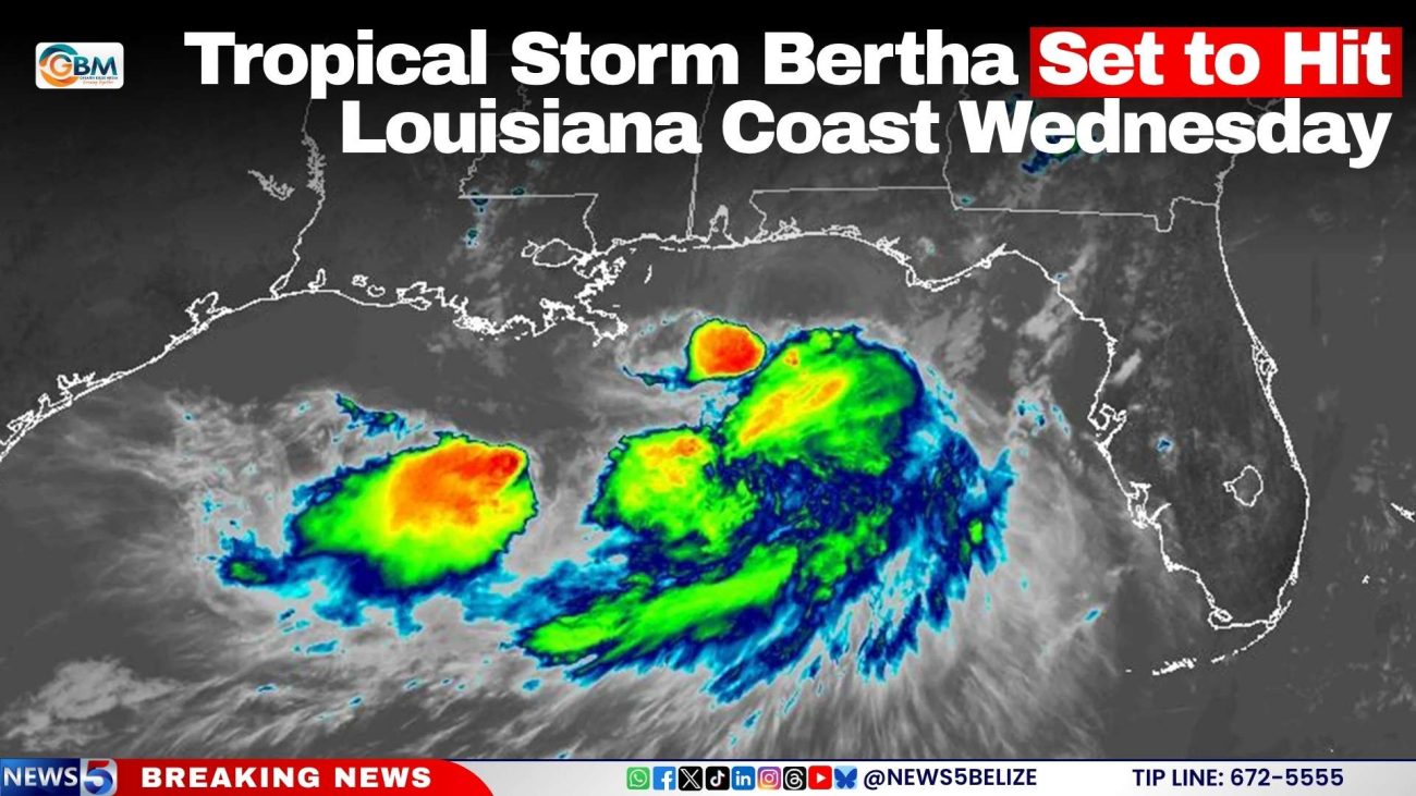 Tropical Storm Bertha Set to Hit Louisiana Coast Wednesday