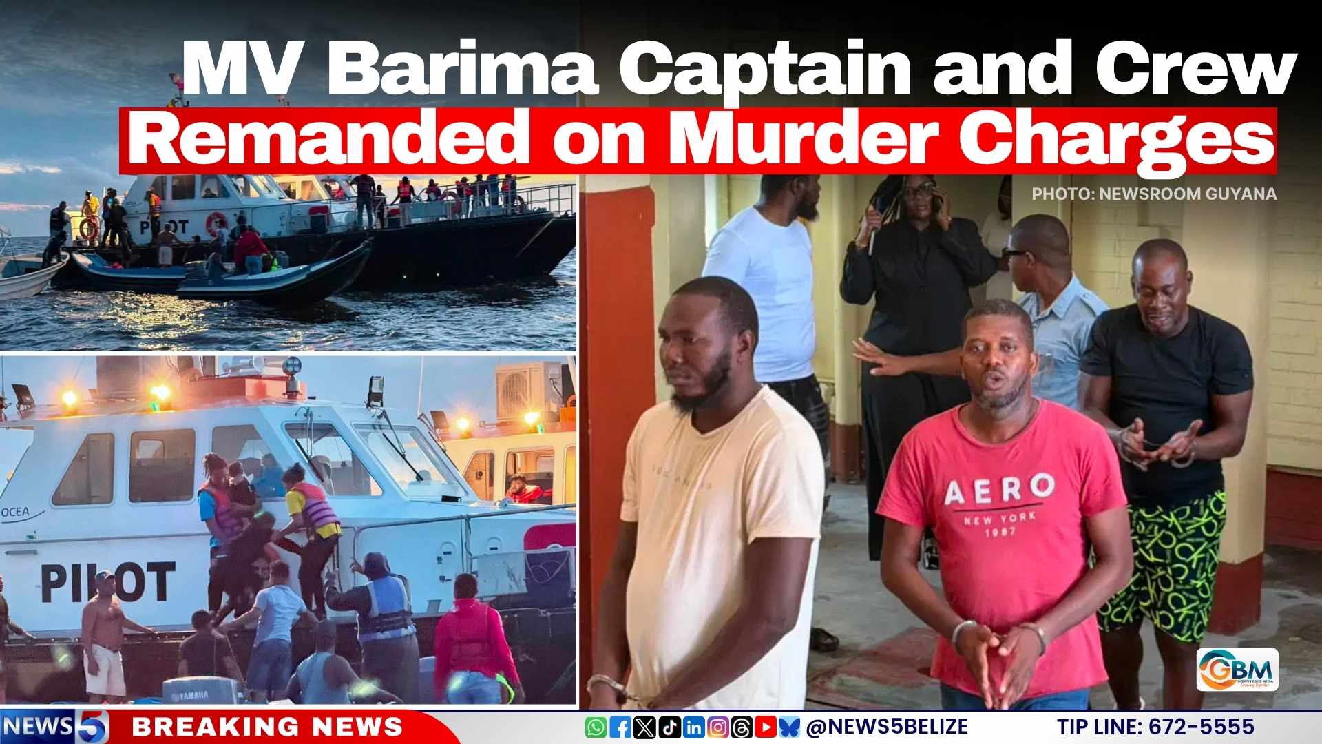 MV Barima Captain and Crew Remanded on Murder Charges