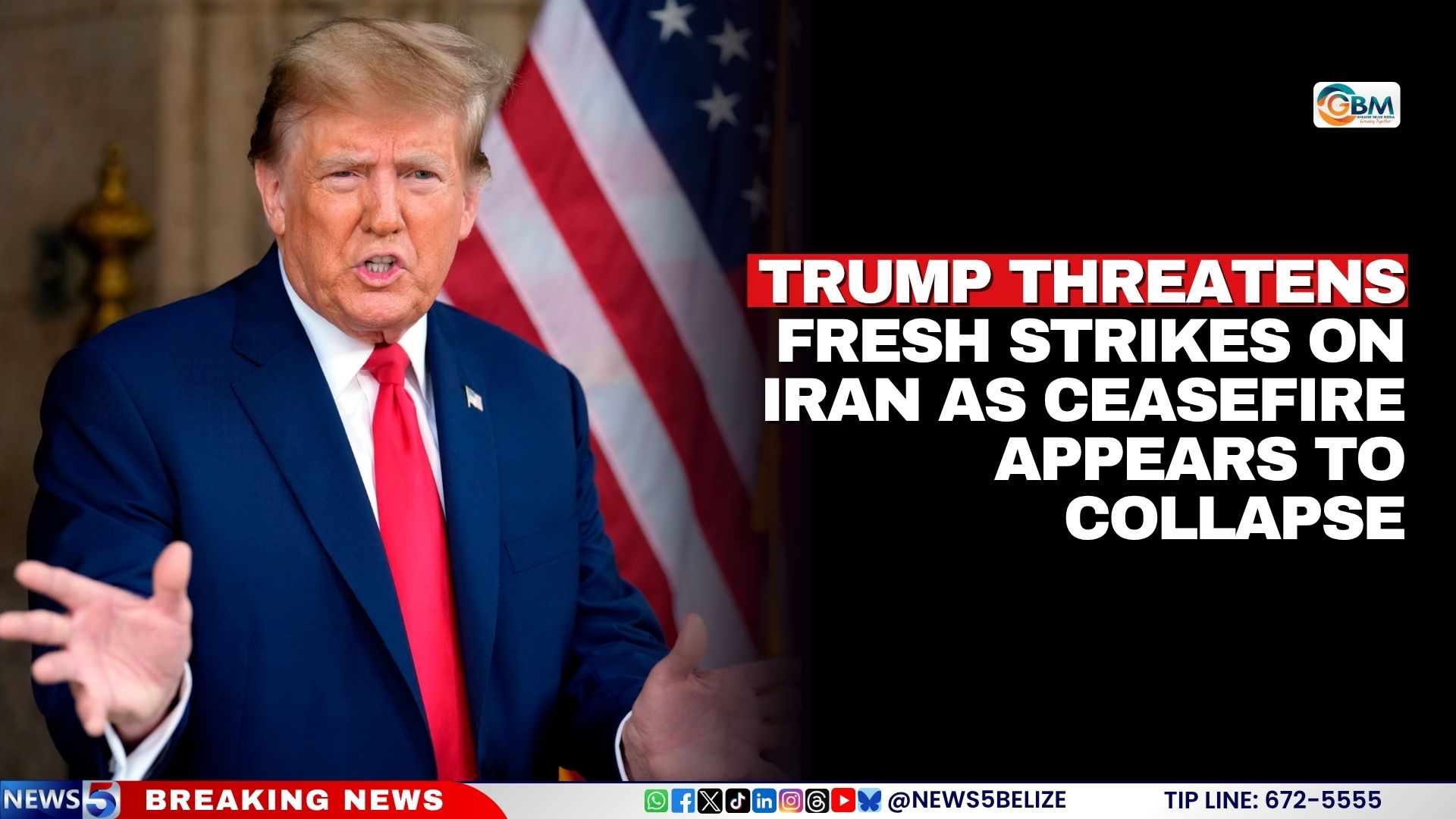 Trump Threatens Fresh Strikes on Iran as Ceasefire Appears to Collapse