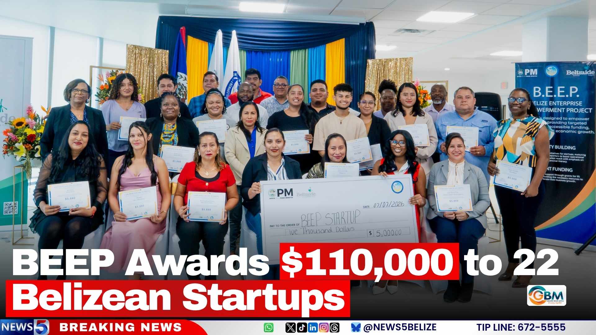 BEEP Awards $110,000 to 22 Belizean Startups