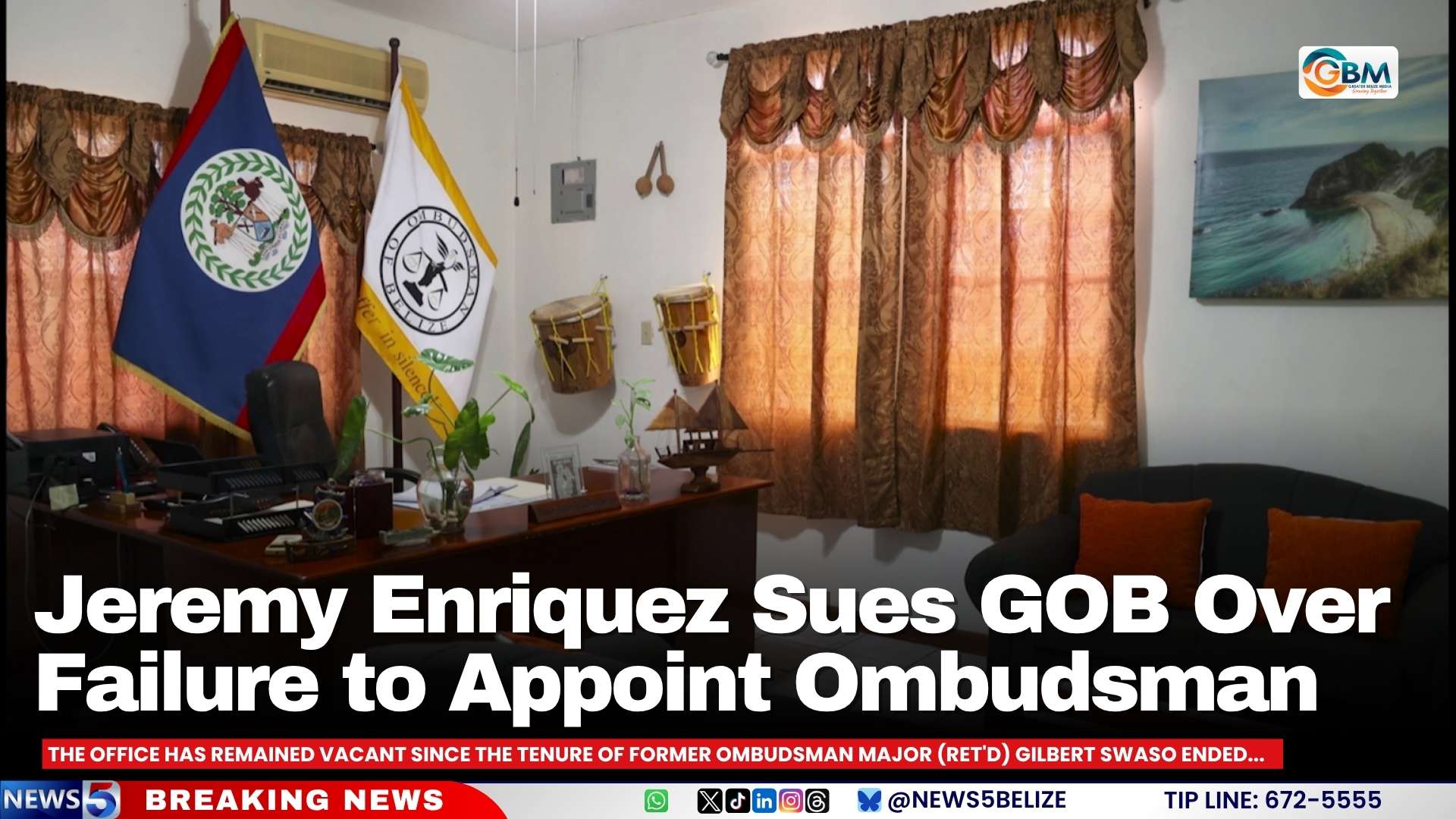 Jeremy Enriquez Sues GOB Over Failure to Appoint Ombudsman