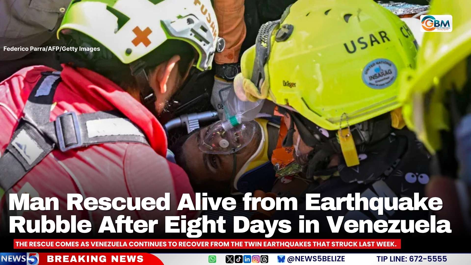 Man Rescued Alive from Earthquake Rubble After Eight Days in Venezuela