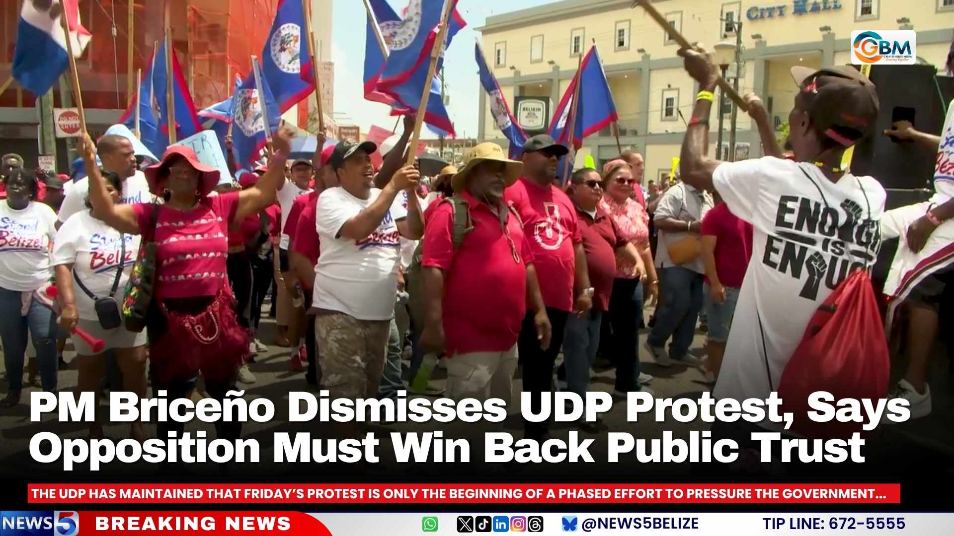 The UDP has maintained that Friday’s protest is only the beginning of a phased effort to pressure the government