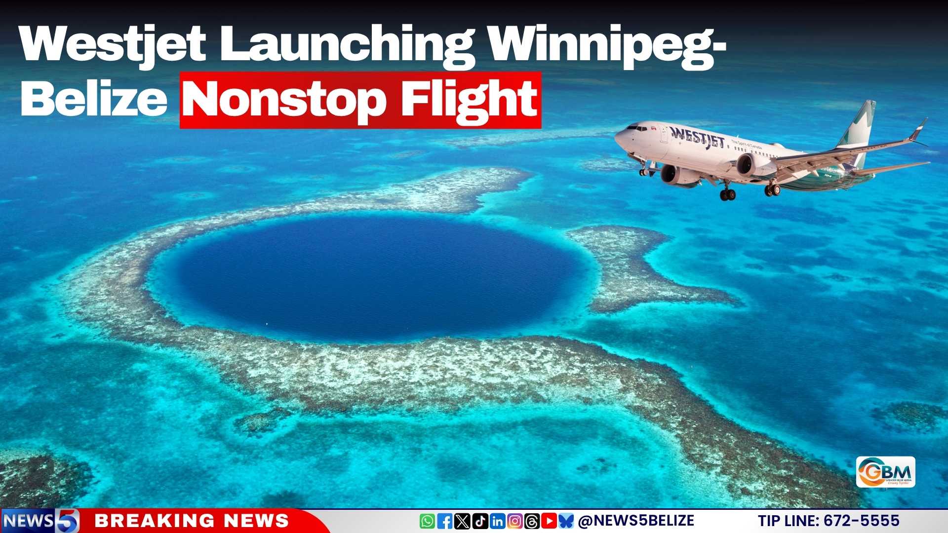 WestJet Launching Winnipeg-Belize Nonstop Flight