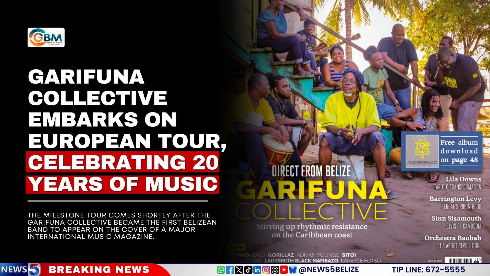 Garifuna Collective Embarks on European Tour, Celebrating 20 Years of Music