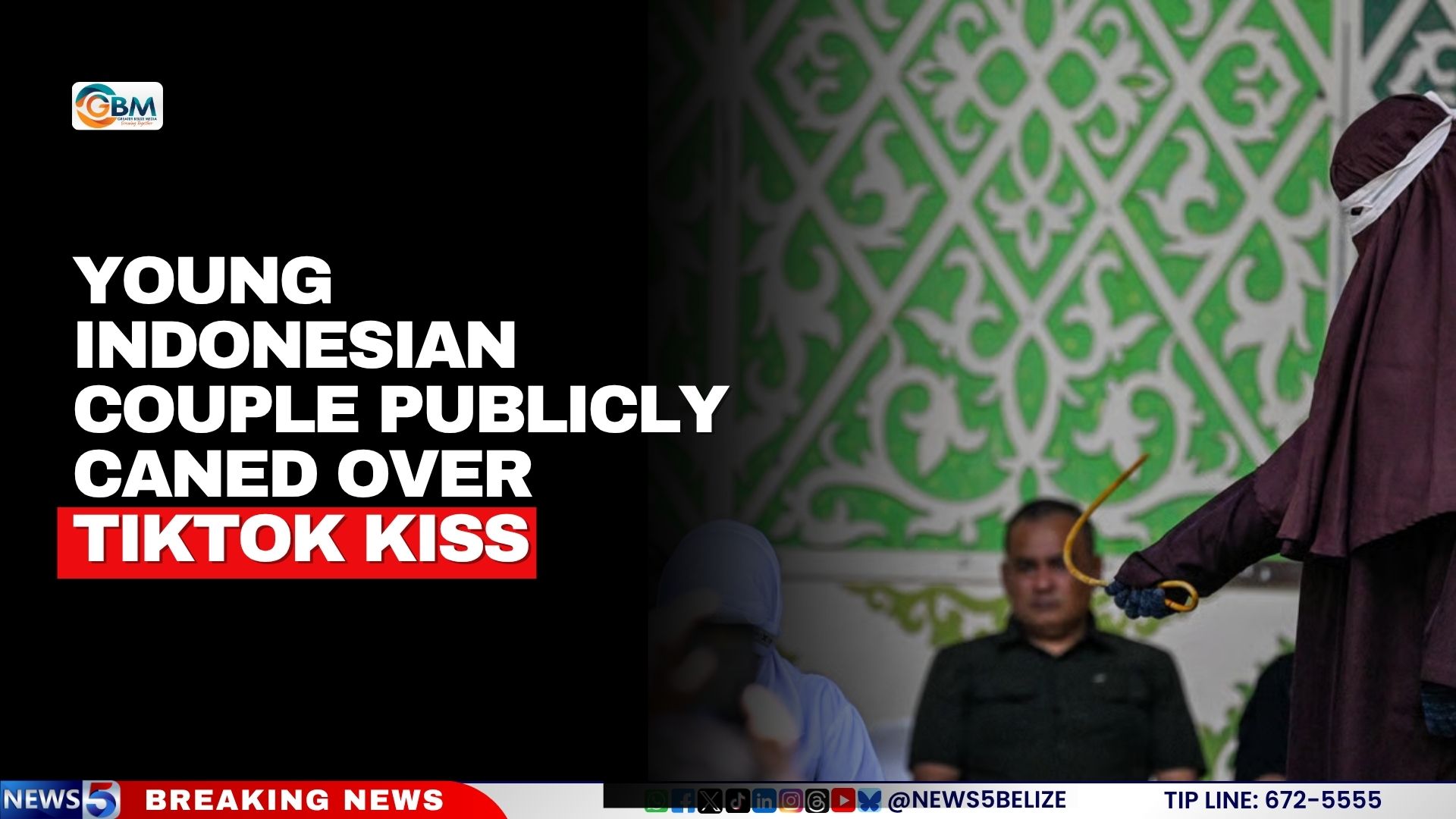 Young Indonesian Couple Publicly Caned Over TikTok Kiss