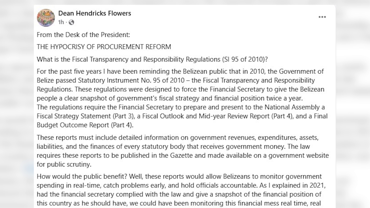 Flowers Blasts Government’s “Hollow” Transparency Talk