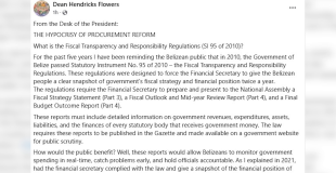 Flowers Blasts Government’s “Hollow” Transparency Talk