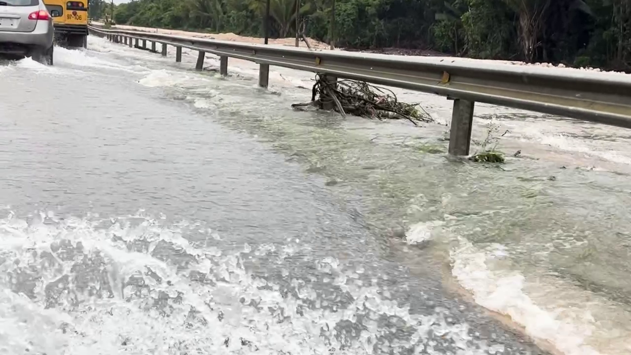 Weekend Floodwaters Damage Temporary Detour Near Belmopan