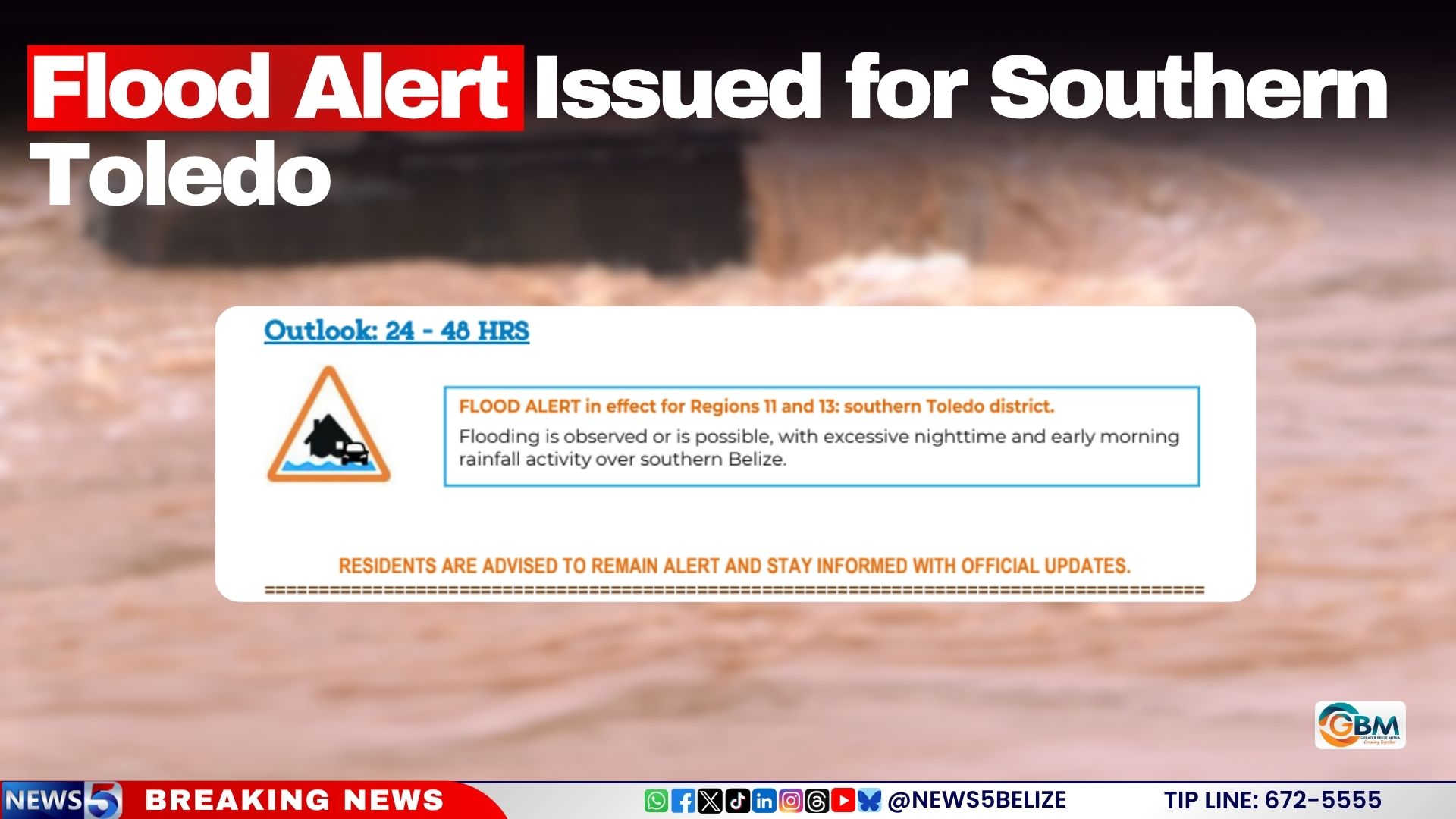 Flood Alert Issued for Southern Toledo