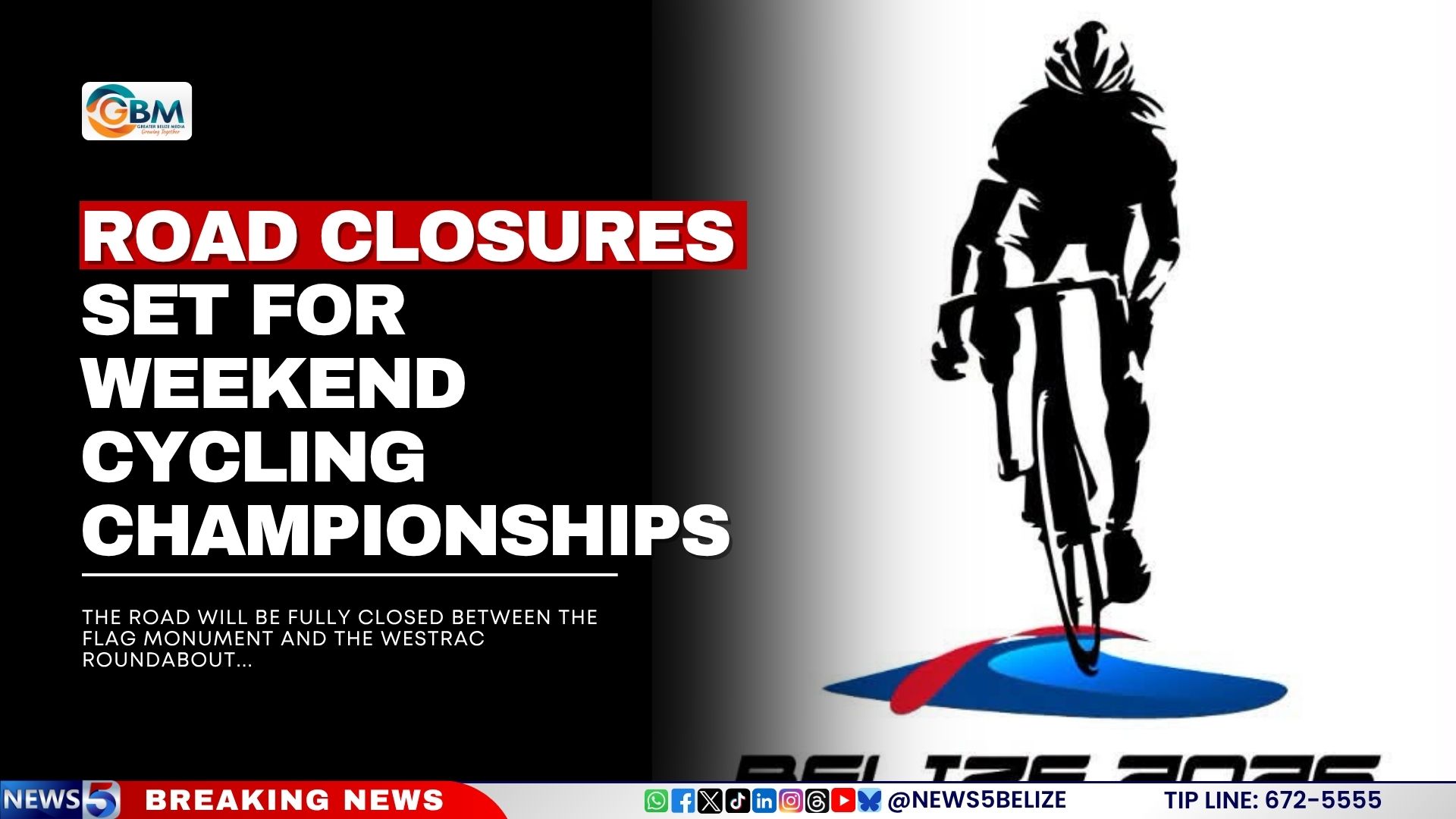 Road Closures Set for Weekend Cycling Championships