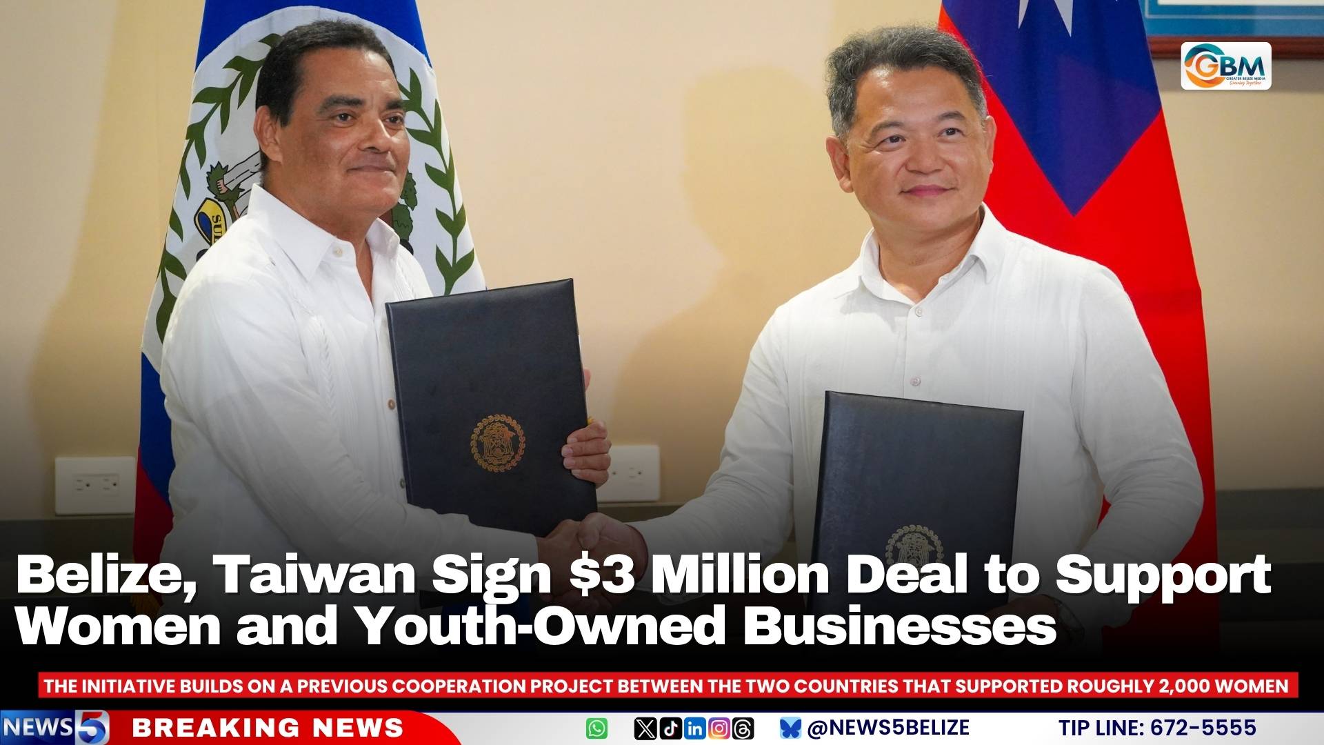 Belize, Taiwan Sign $3 Million Deal to Support Women and Youth-Owned Businesses