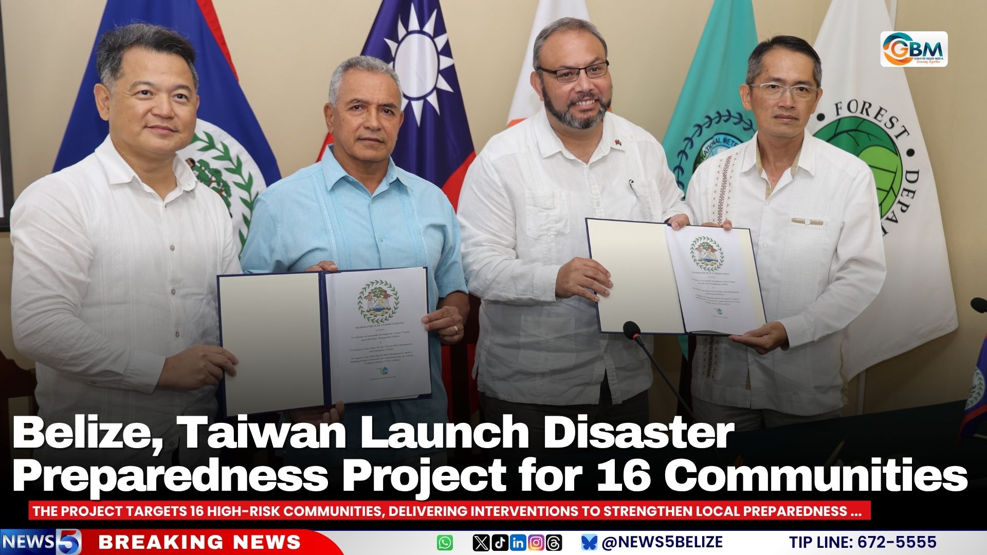 Belize, Taiwan Launch Disaster Preparedness Project for 16 Communities