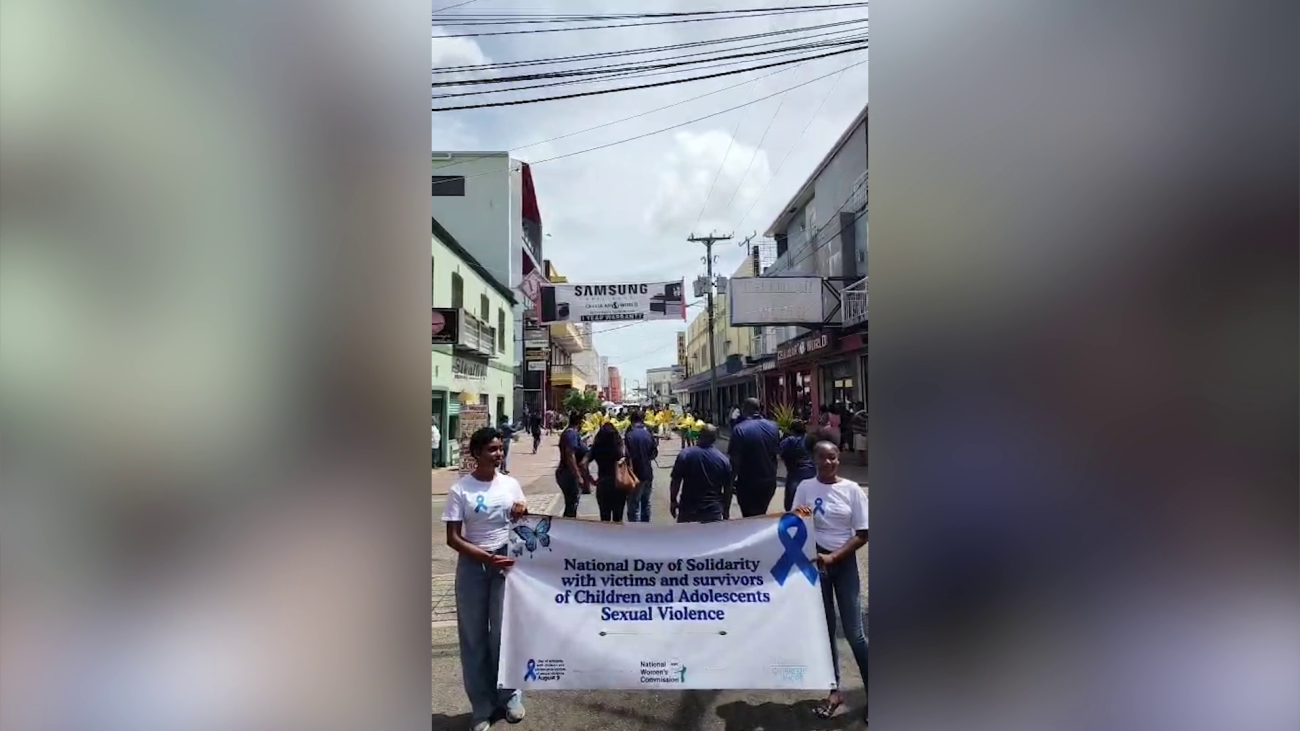 Belize City Marches in Blue for Child Protection