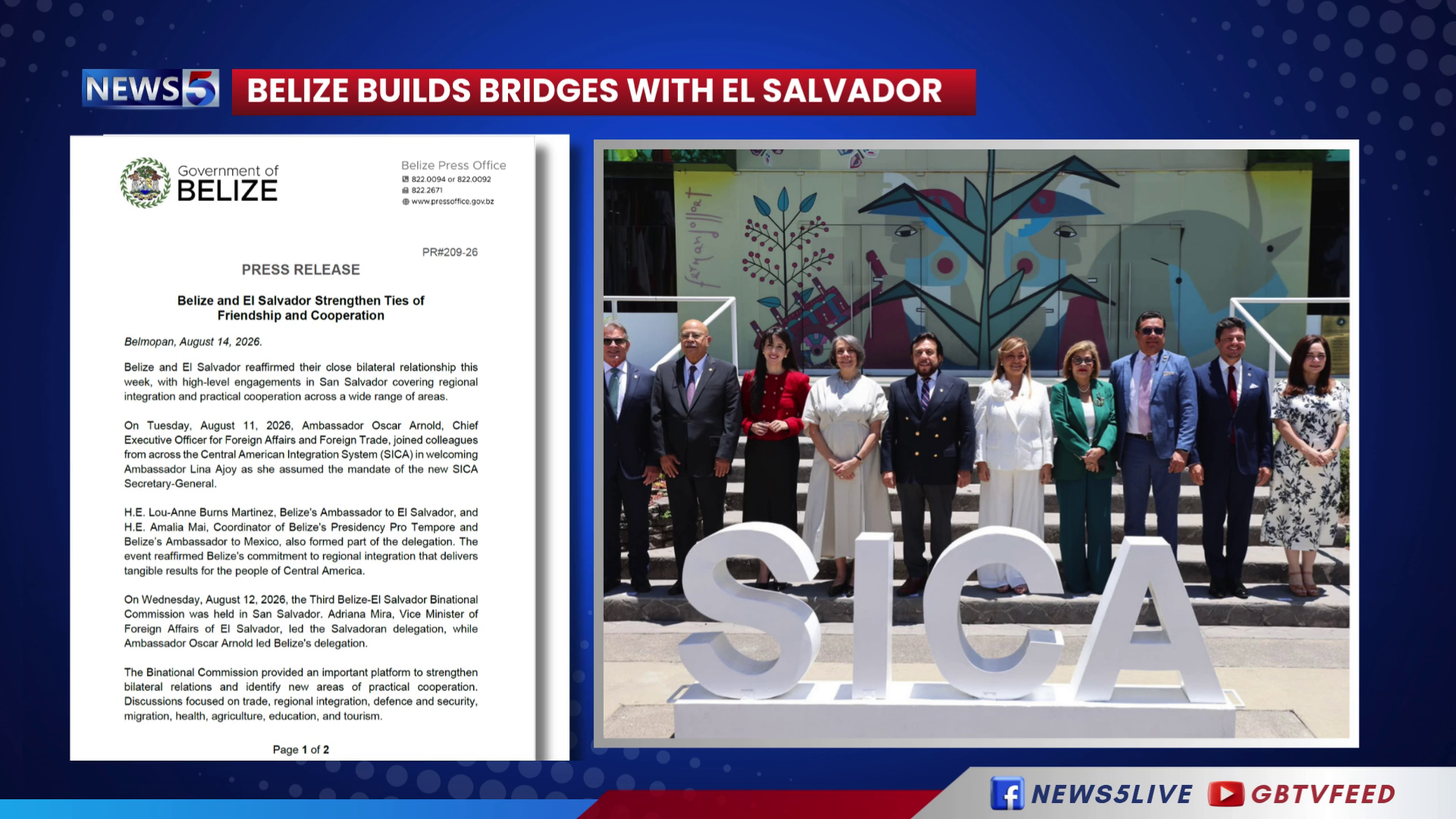Belize, El Salvador Move to Strengthen Regional Ties