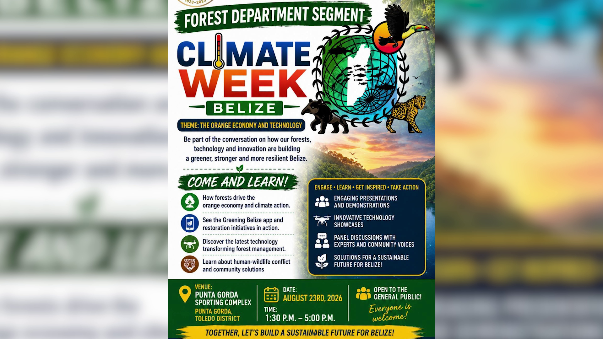 Belize Invites Public to Climate Week 2026 in Punta Gorda