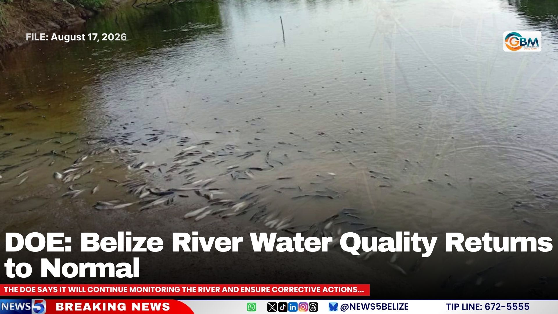 DOE: Belize River Water Quality Returns to Normal