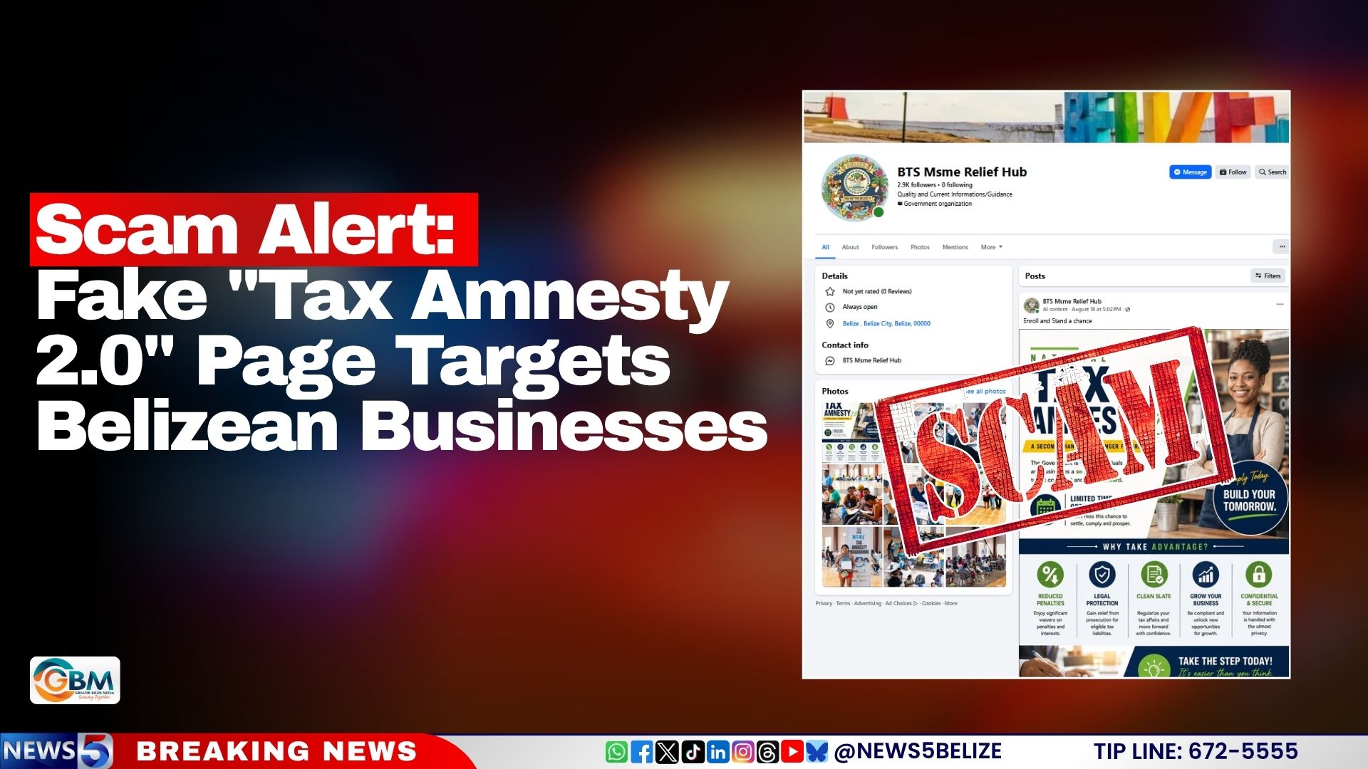 Fake "Tax Amnesty 2.0" Page Targets Belizean Businesses
