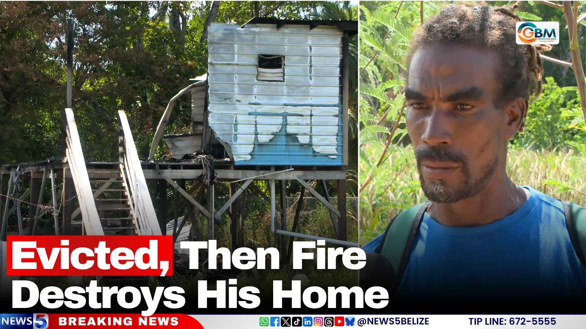 Evicted, Then Fire Destroys His Home
