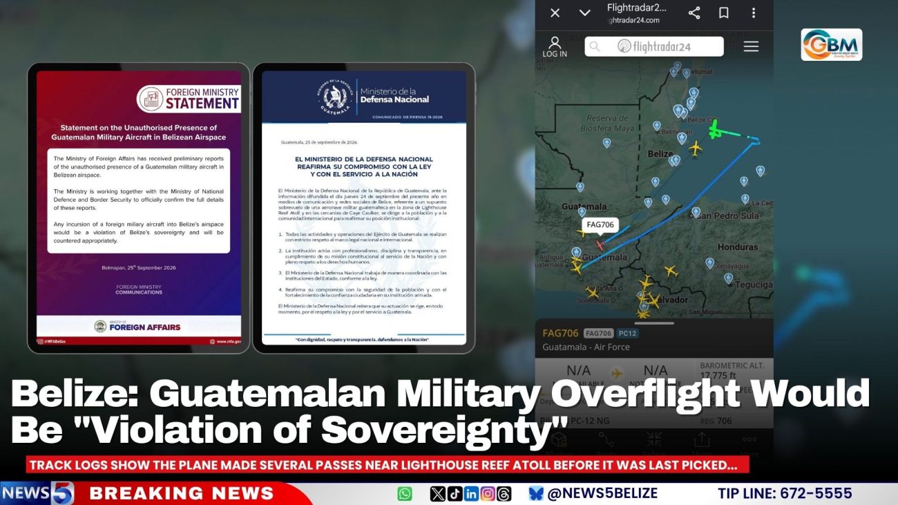 Belize: Guatemalan Military Overflight Would Be "Violation of Sovereignty"