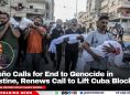 Briceño Calls for End to Genocide in Palestine, Renews Call to Lift Cuba Blockade