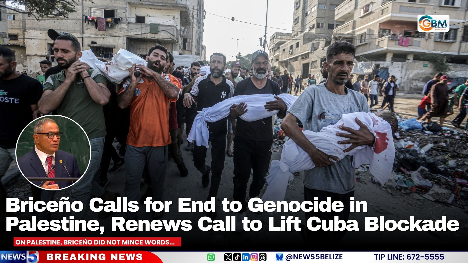 Briceño Calls for End to Genocide in Palestine, Renews Call to Lift Cuba Blockade