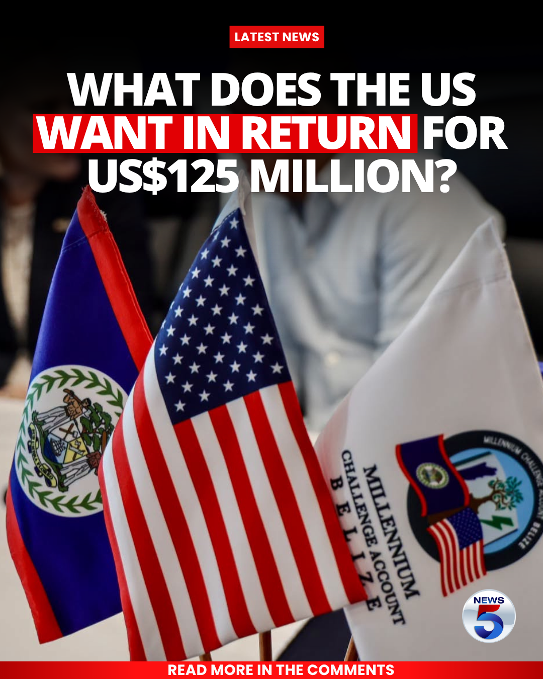 What does the US want in return for US$125 million?