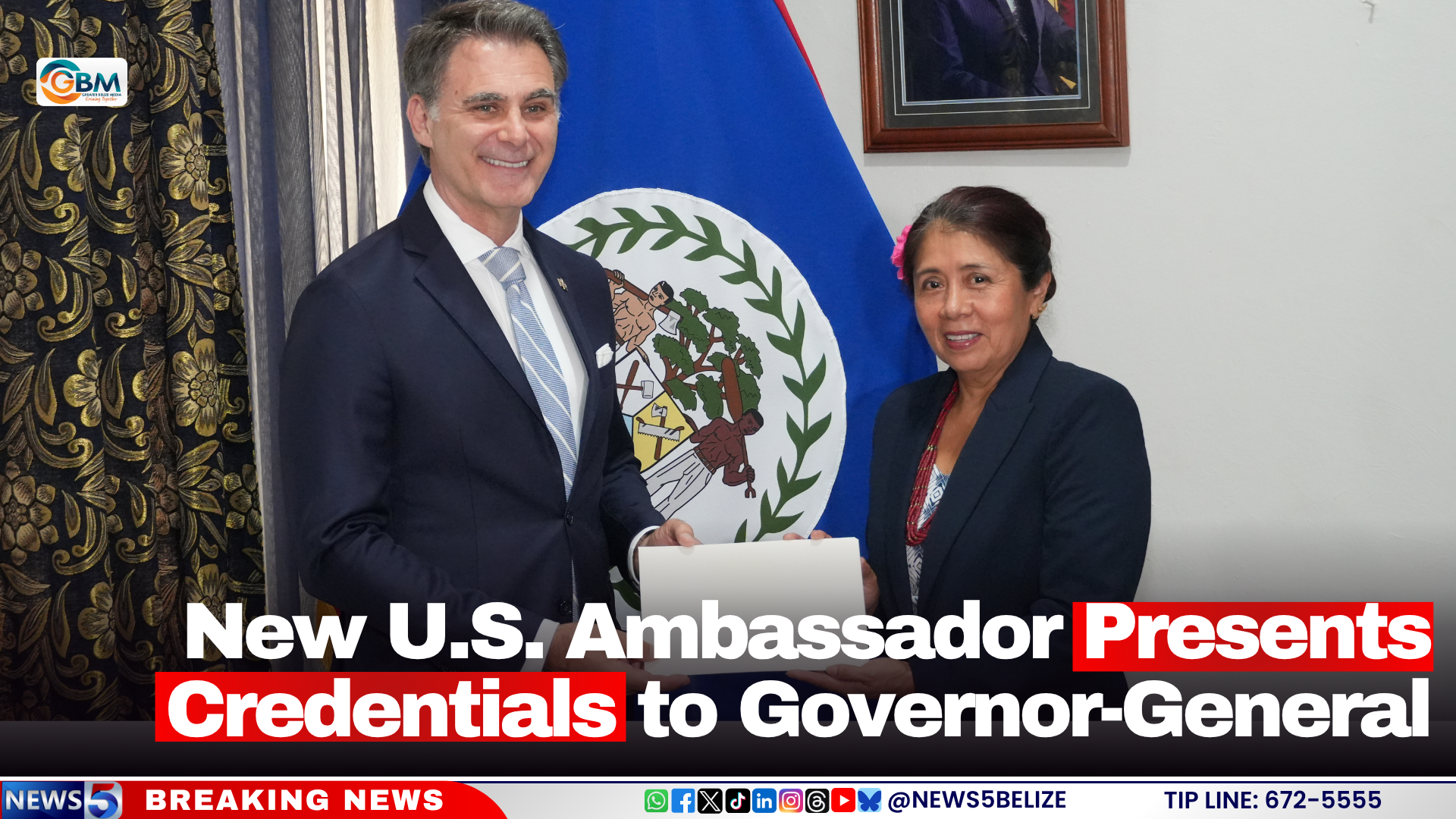 New U.S. Ambassador Presents Credentials to Governor-General