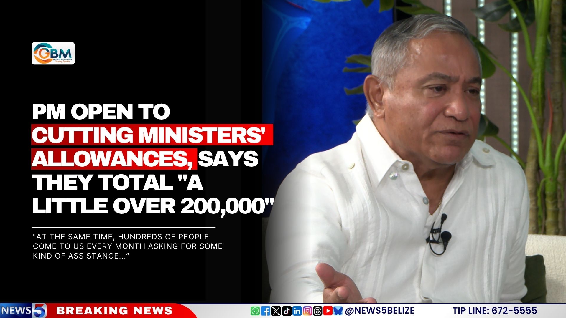 PM Open to Cutting Ministers' Allowances, Says They Total "a Little Over 200,000"