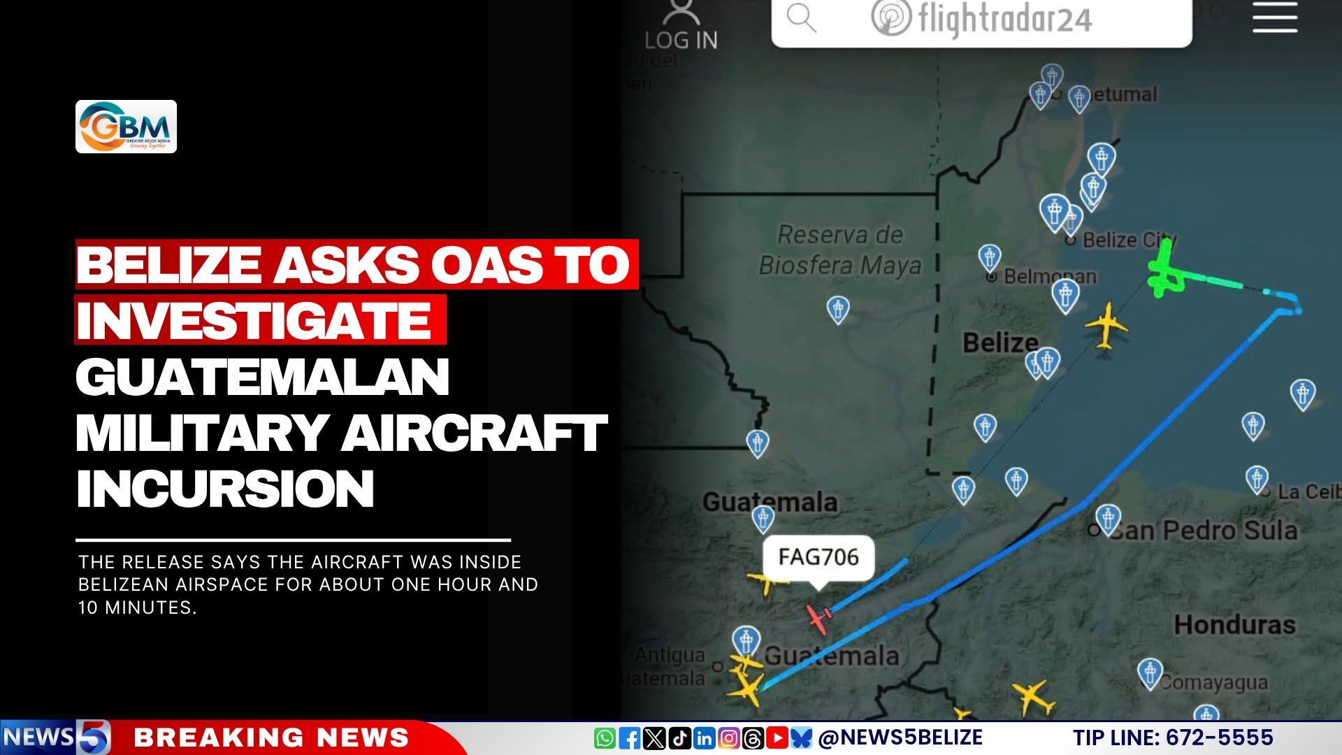Belize Asks OAS to Investigate Guatemalan Military Aircraft Incursion